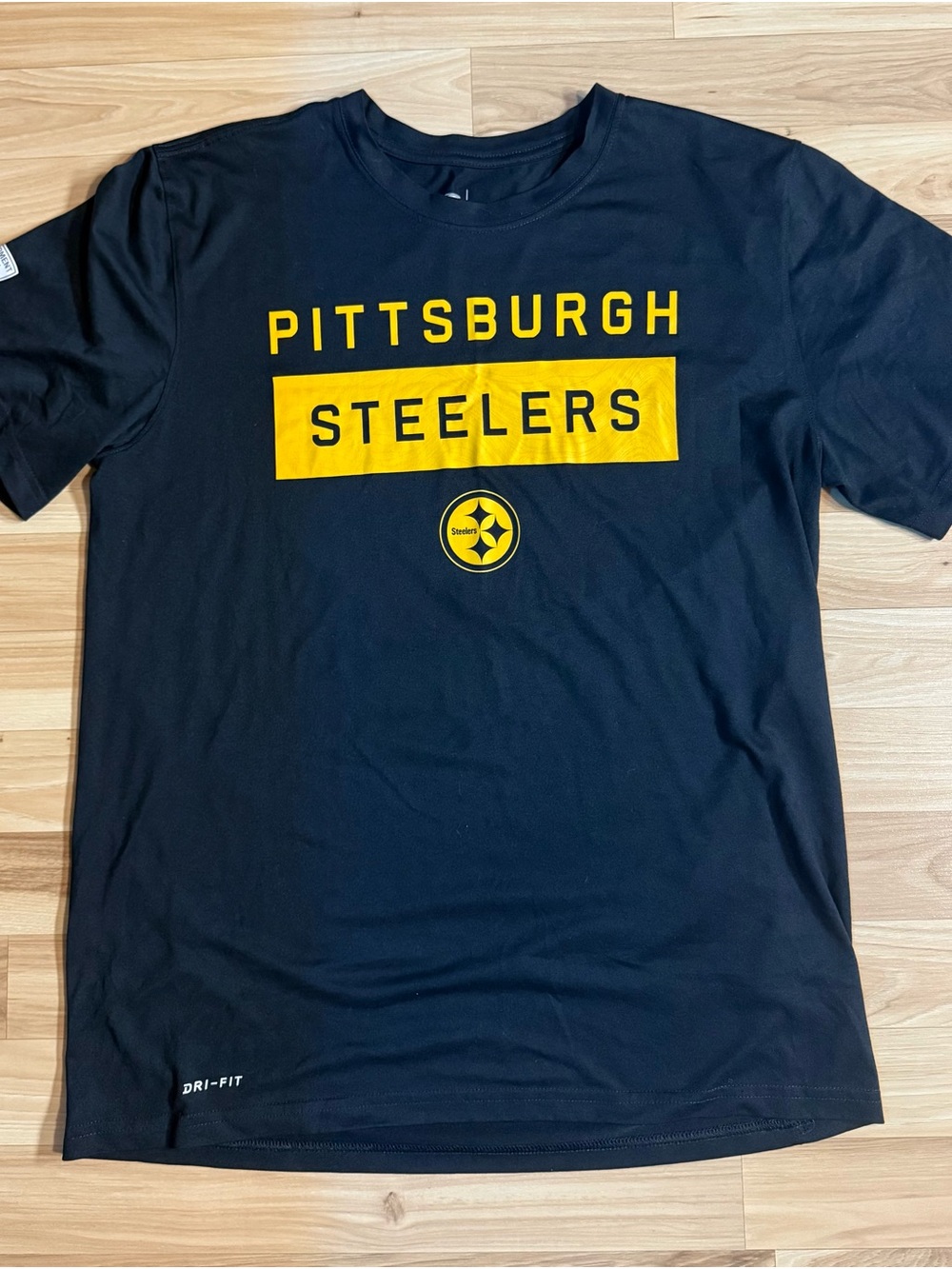 Nike Black Pittsburgh Steelers Tee with Yellow Graphic